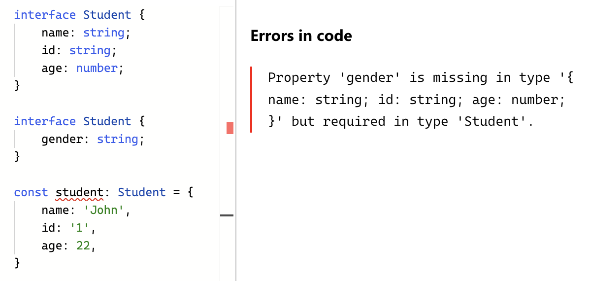 Example of declaration merging with interfaces